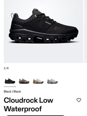 On Running Cloudrock Low Waterproof Trail Sneaker — Black